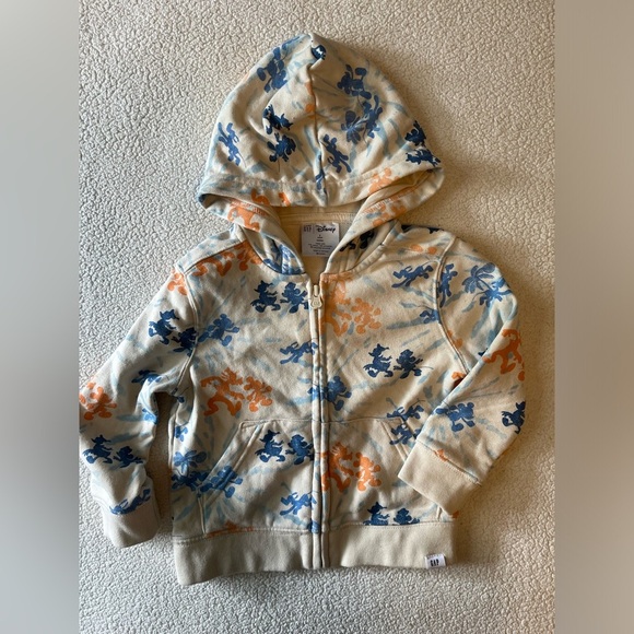 GAP x Disney hoodie, full zip. Donald Duck & Mickey Mouse print. Sz 2T. Unisex - Picture 1 of 4